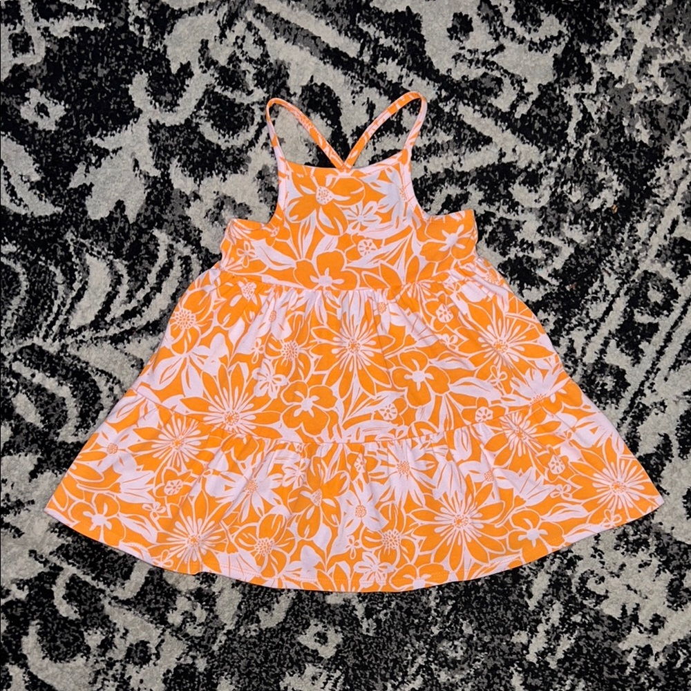 Cat & Jack Toddler Girls' Orange Floral Tank Dress